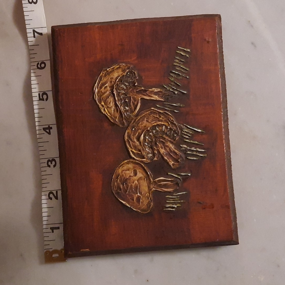 Vintage Mushroom folk Art 7 in x 5 in wall decor 70's 1978 wonderful tex…